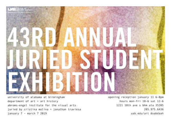 2019 juried exhibition flyer.