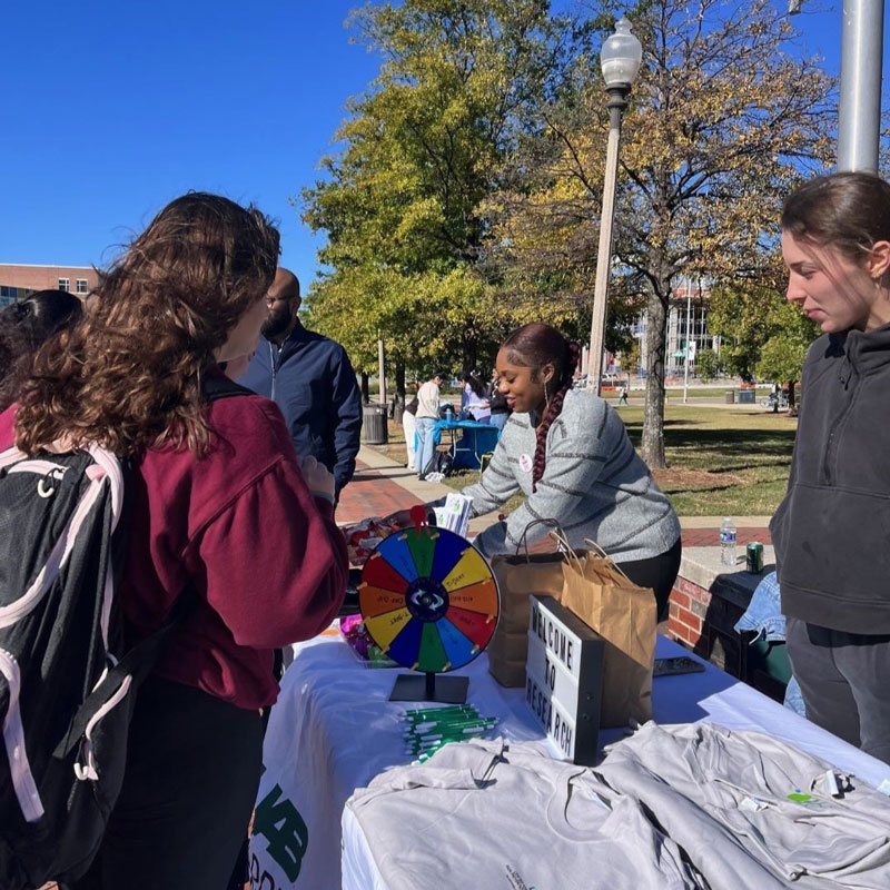 CAPPI handing out freebies at the Great American Smokeout. 