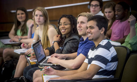 UAB students participating in a classroom discussion. 