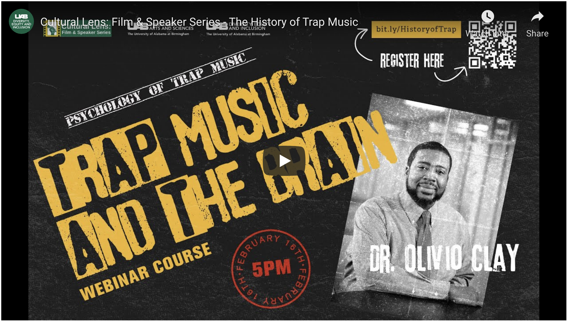 Cultural Lens: Film & Speaker Series - The History of Trap Music