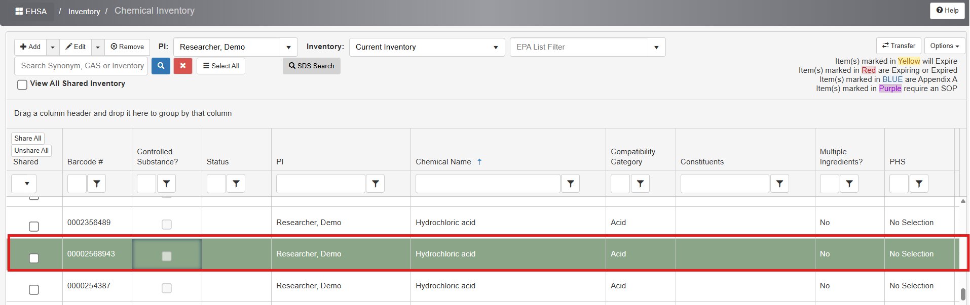 screenshot of software