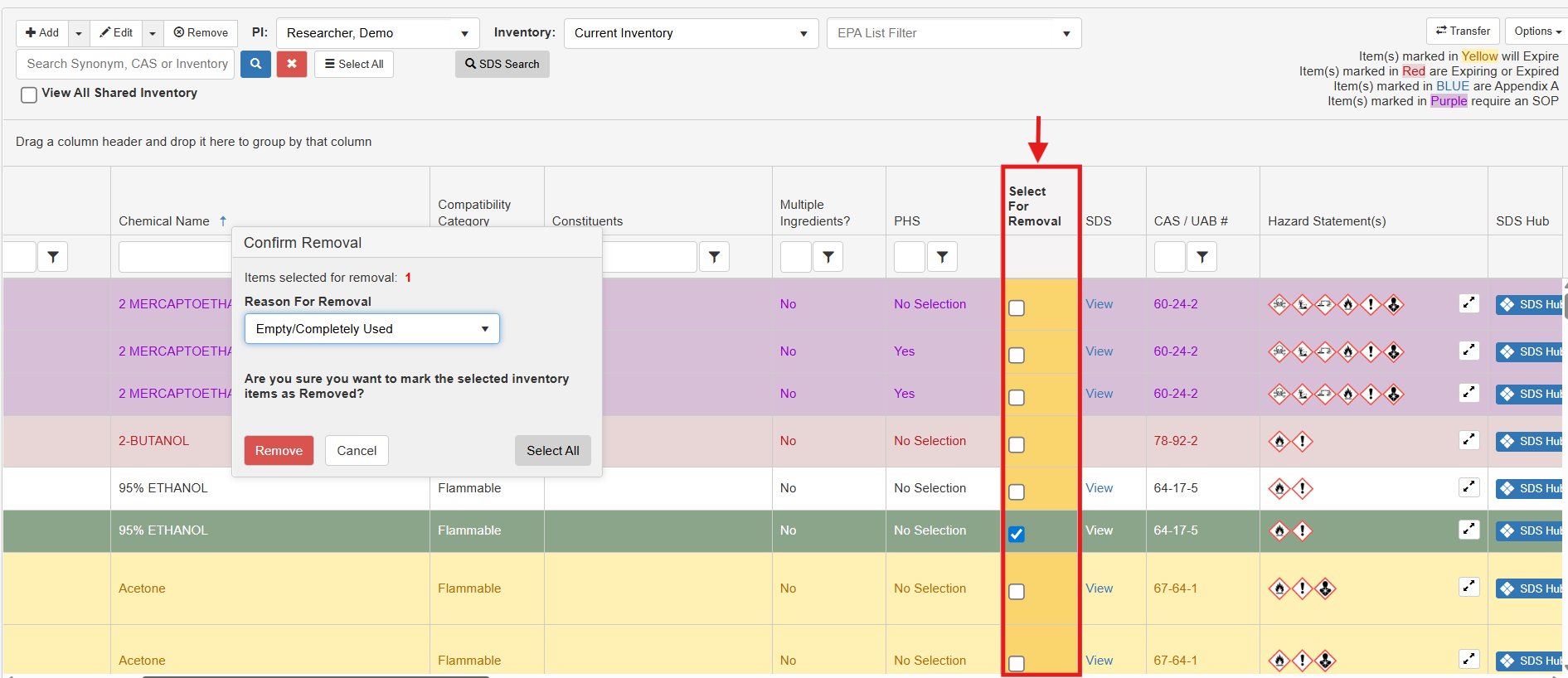 screenshot of software