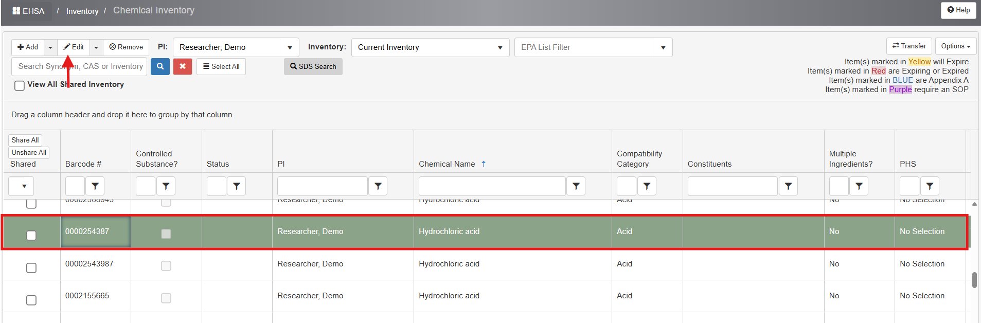 screenshot of software