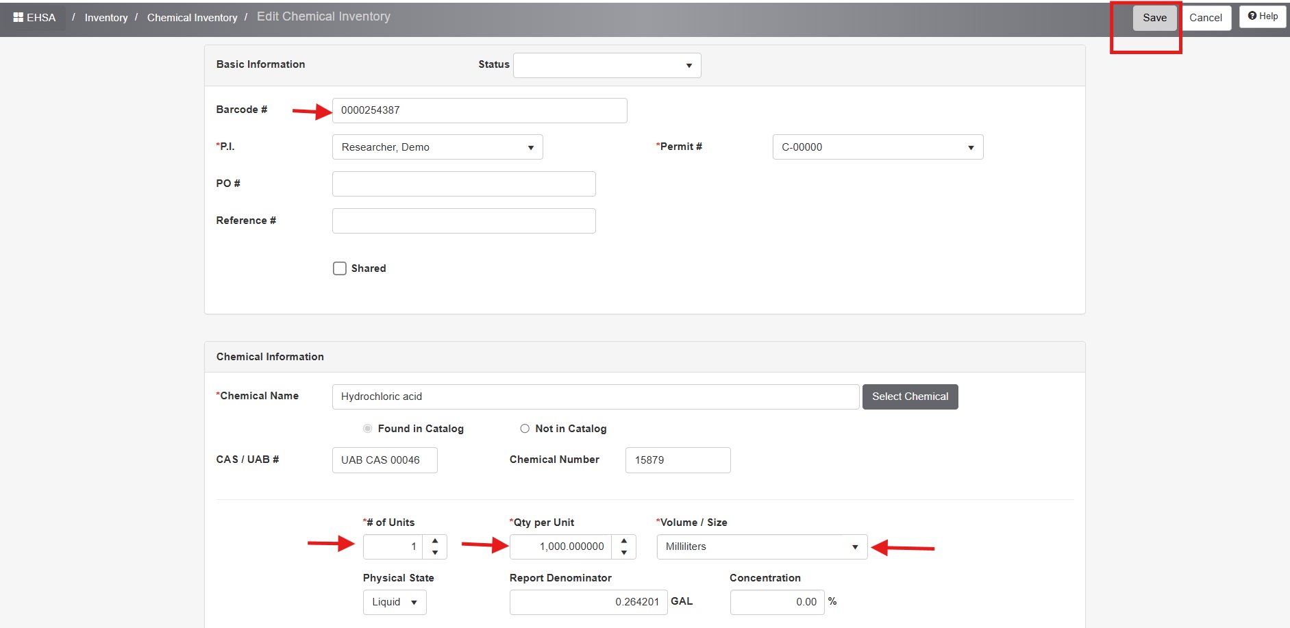 screenshot of software