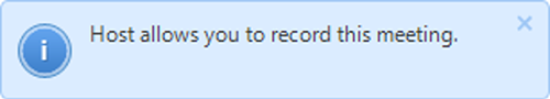 "Host allows you to record this meeting."