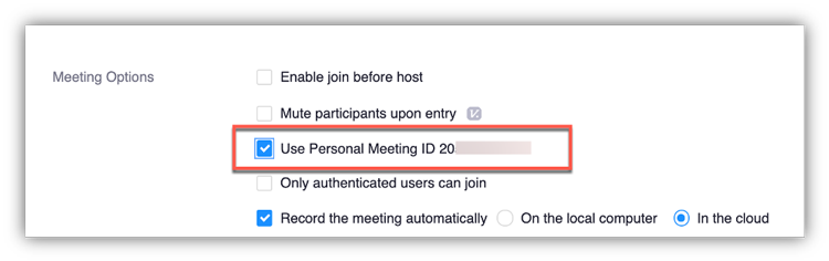 zoom meeting id personal or generate automatically