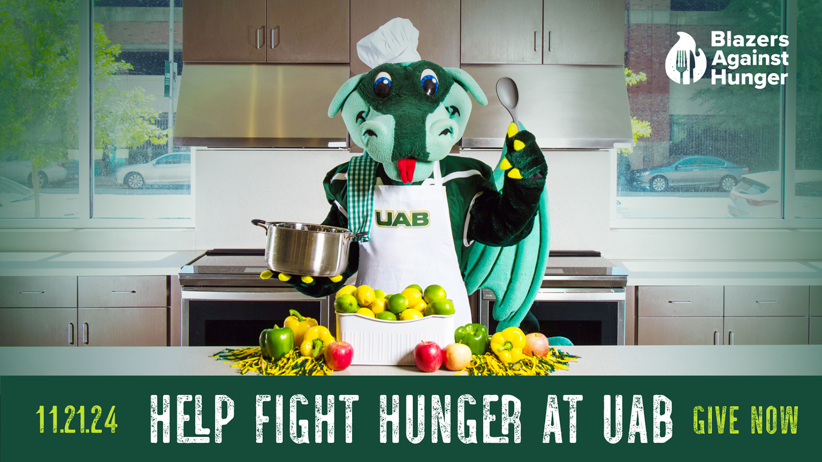 Blazers Against Hunger: Help fight hunger at UAB. Give now.