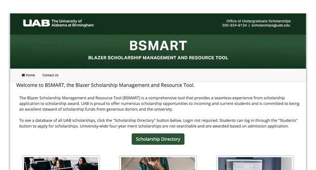 UAB scholarship portal updates with new university branding
