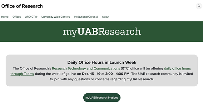 myUABResearch Phase 1