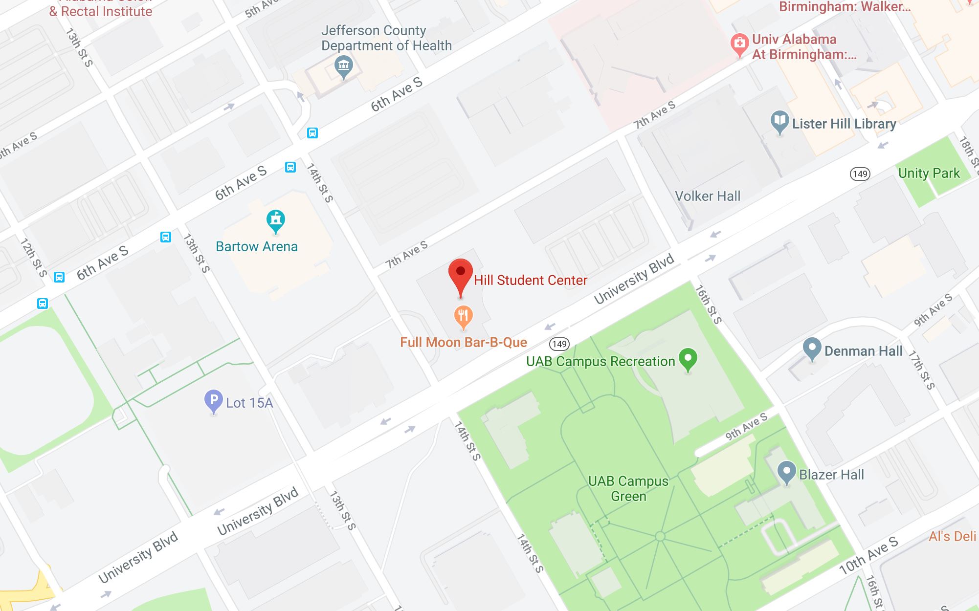 Location of Hill center on Google Maps
