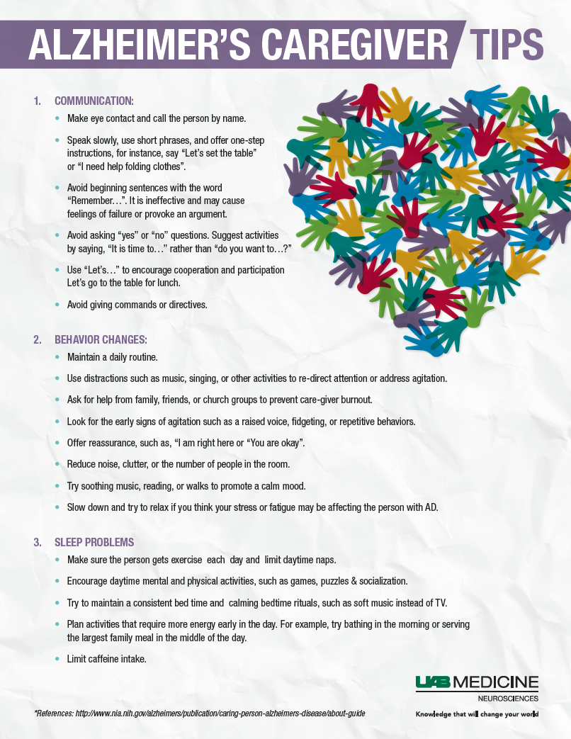 Caregiver Tips Alzheimer s Disease Center