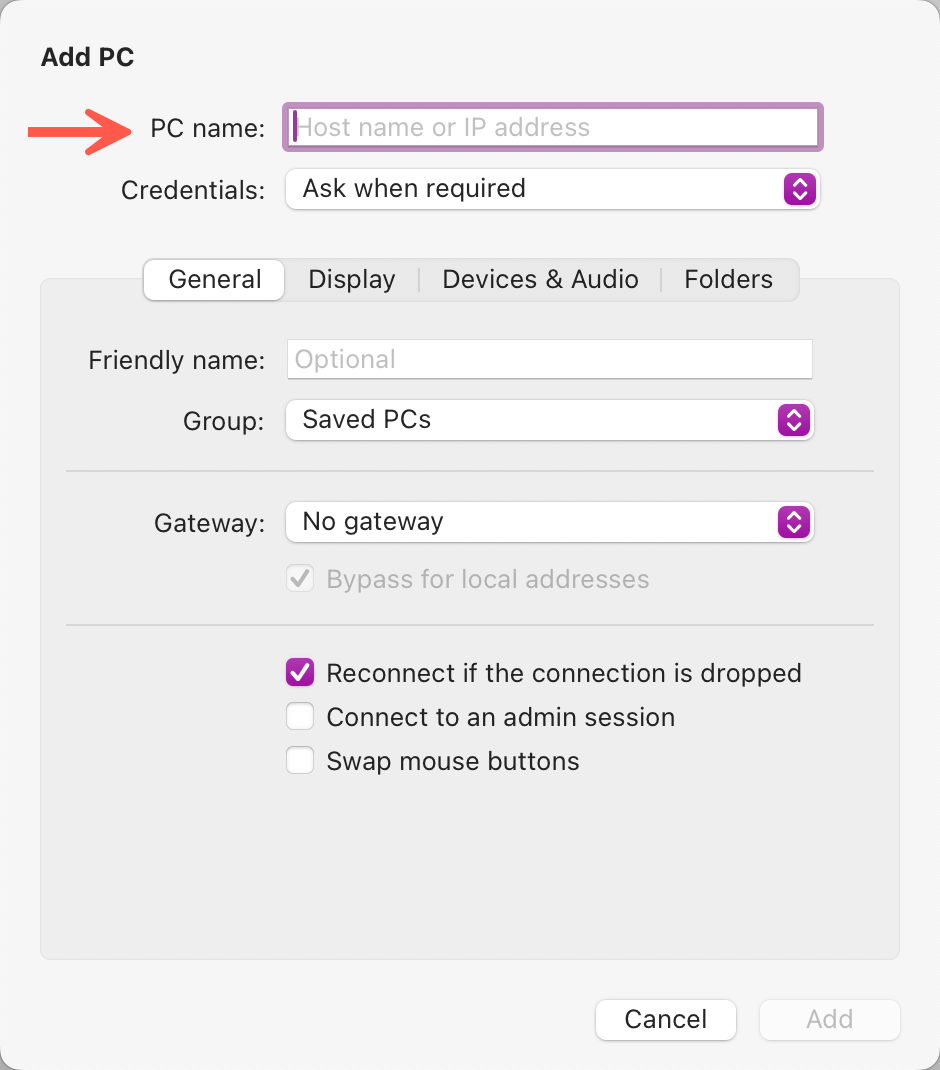 Connecting to your remote computer