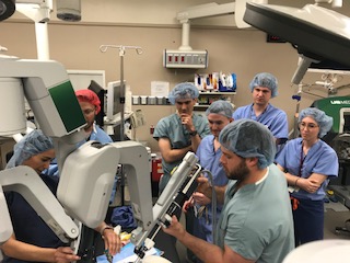 The UAB Department of Surgery's Surgery Boot Camp attendees learn about robotic surgery.
