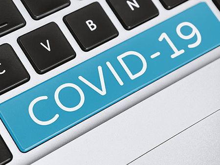 Covid-19 Word on Computer Keyboard Keys
