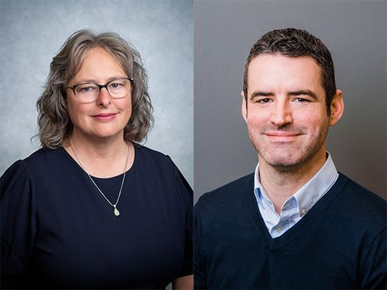 Headshots of Karen Crospey and Jeremy Day on neutral backgrounds.