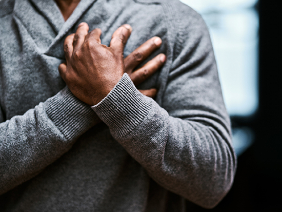 mild upper chest discomfort when breathing