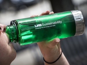 Water bottles spread sustainability message