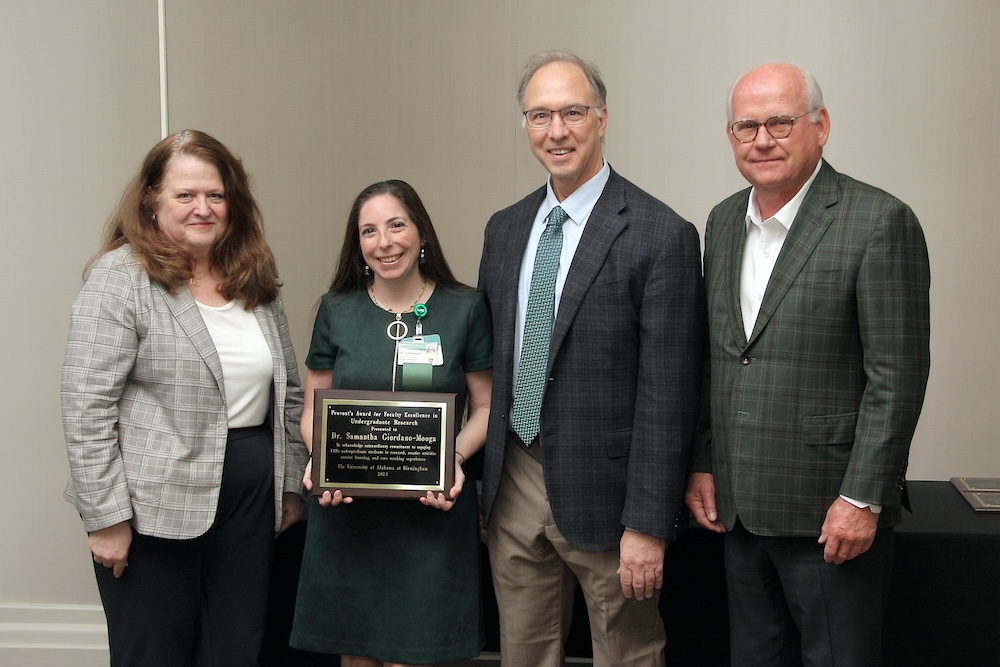 Provost Woodruff-Borden, Samantha Giordano-Mooga, Dean Butler, President Watts