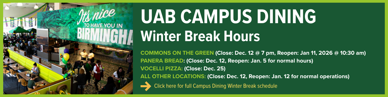 Dining Winter Break Hours