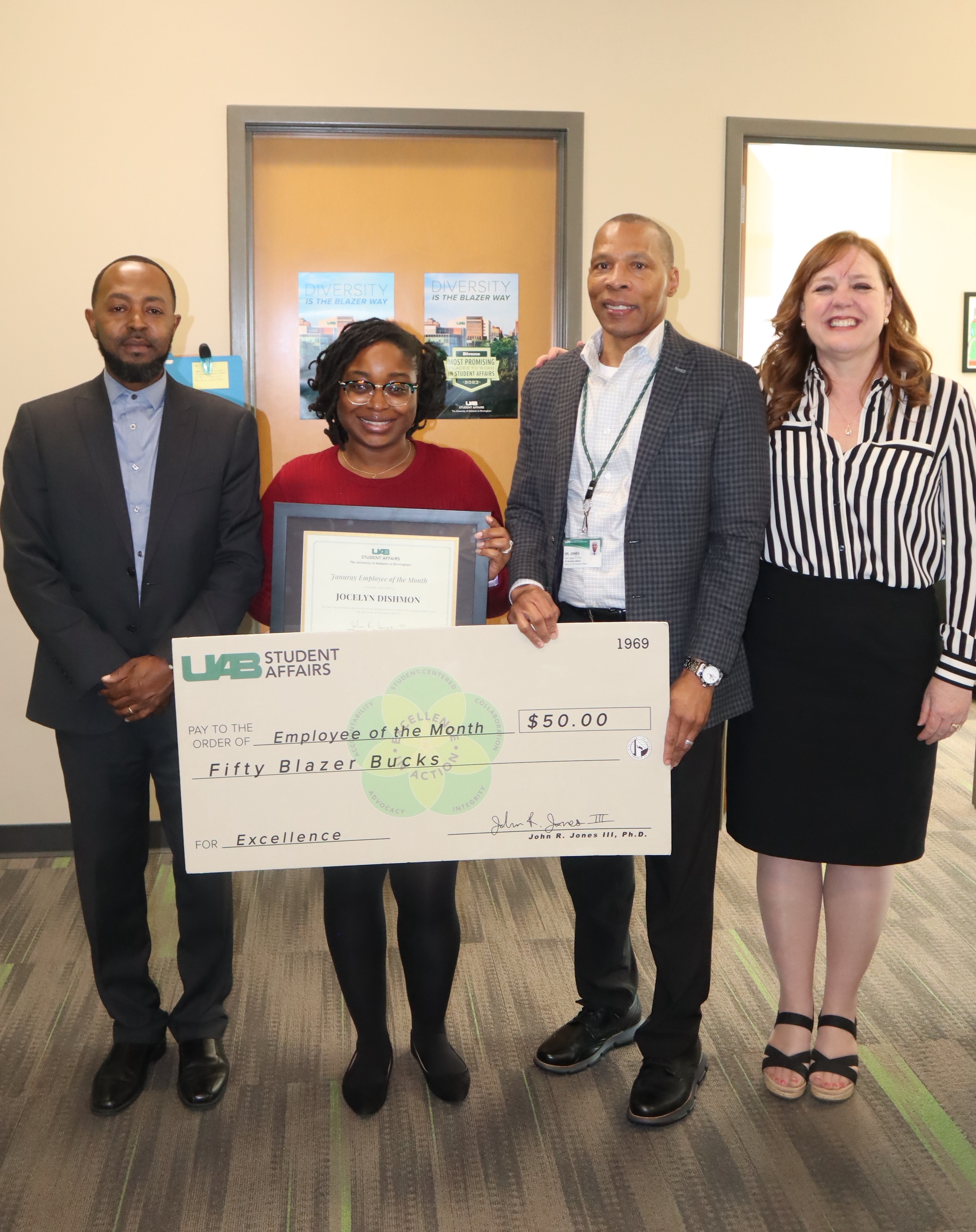 Antonio Goodman, Jocelyn Dishman, Dr. John Jones and Dr. Kennedy