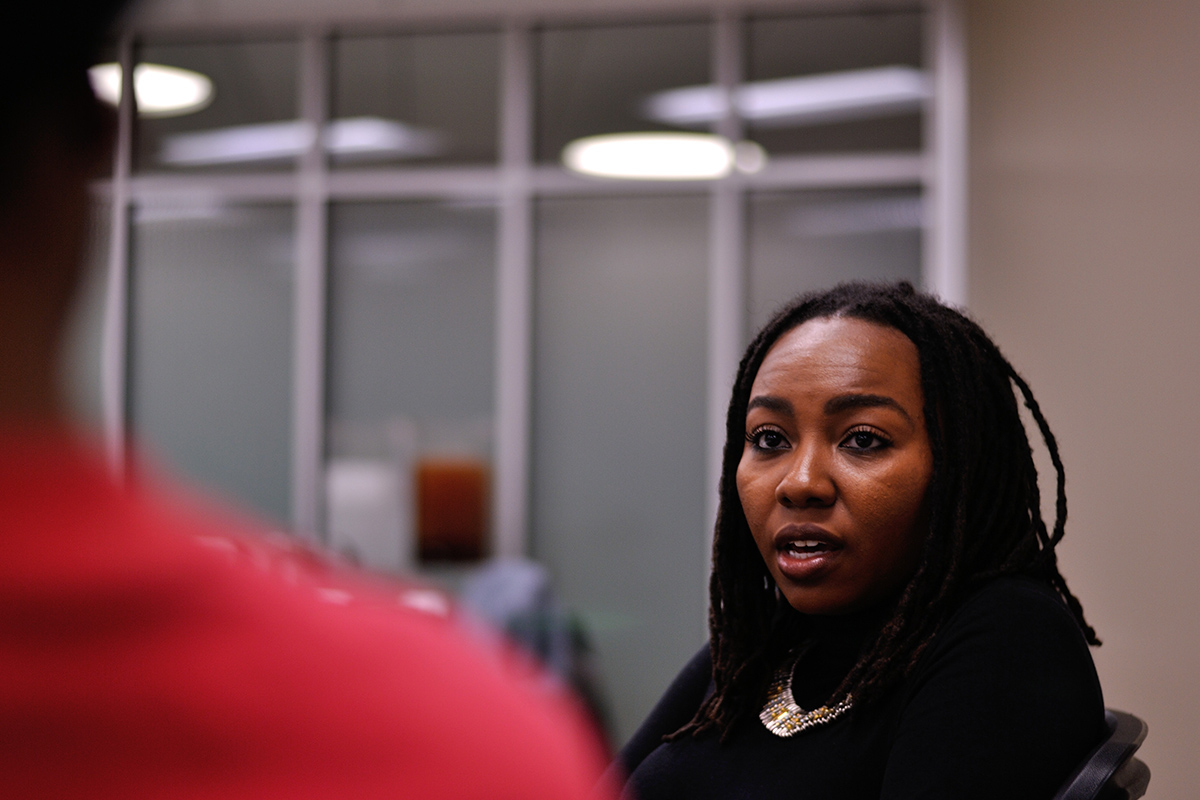 Cofounder of the Black Lives Matter Movement Opal Tometi speaks to Kscope. (Photo by Angela Hollowell).