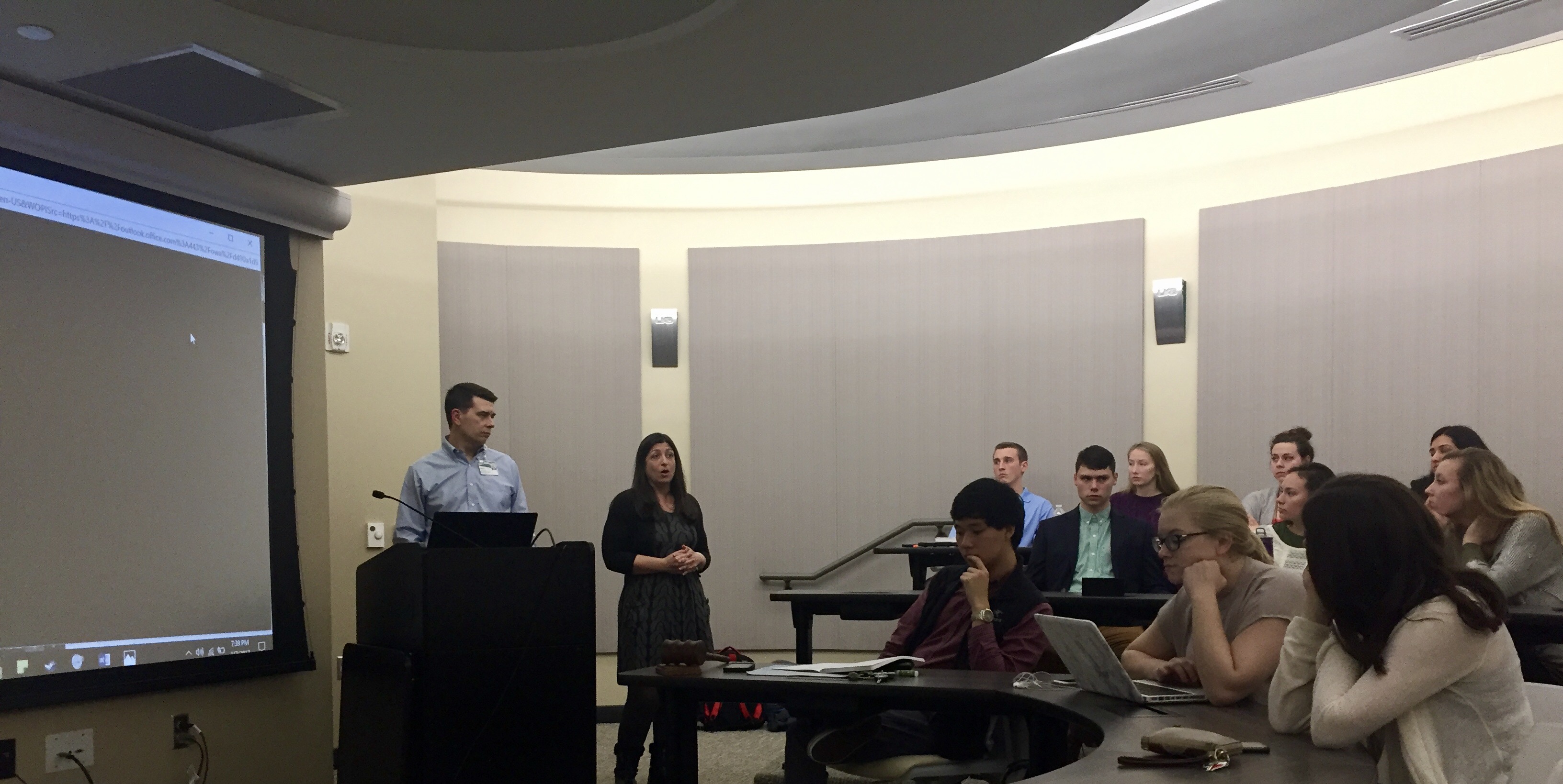 Representatives from the IT department address the senate about their future plans. Photo by Kristina Balciunaite/Assistant Online Editor