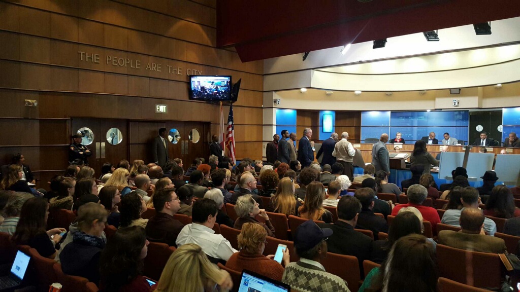 Over 100 people attended the city council meeting in support of a resolution to designate Birmingham a sanctuary city. Photo by Surabhi Rao/Community Editor