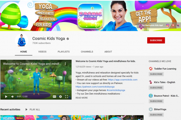 Cosmic Kids Yoga YouTube Screenshot