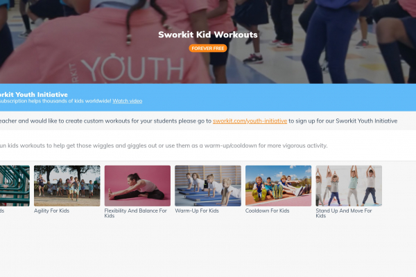 Sworkit kids online workout